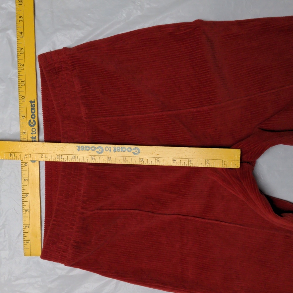 Aerie Groove On Rib Velour Flare Pants Orange Pull On Size Small - Picture 3 of 7